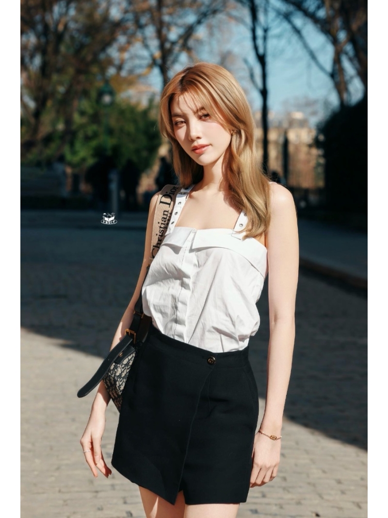 Dior Miss Dior Off-Shoulder Strap Blouse White – French Elegance