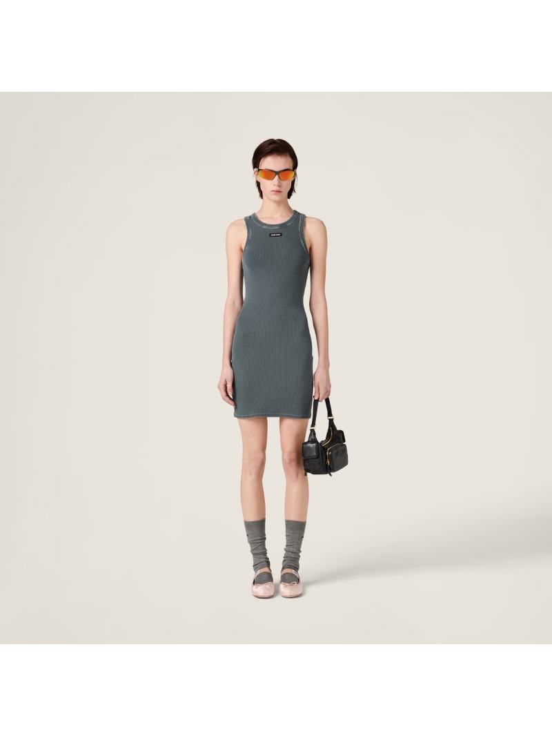 Miu Miu 2025SS Early Spring Ribbed Knit Tank Dress
