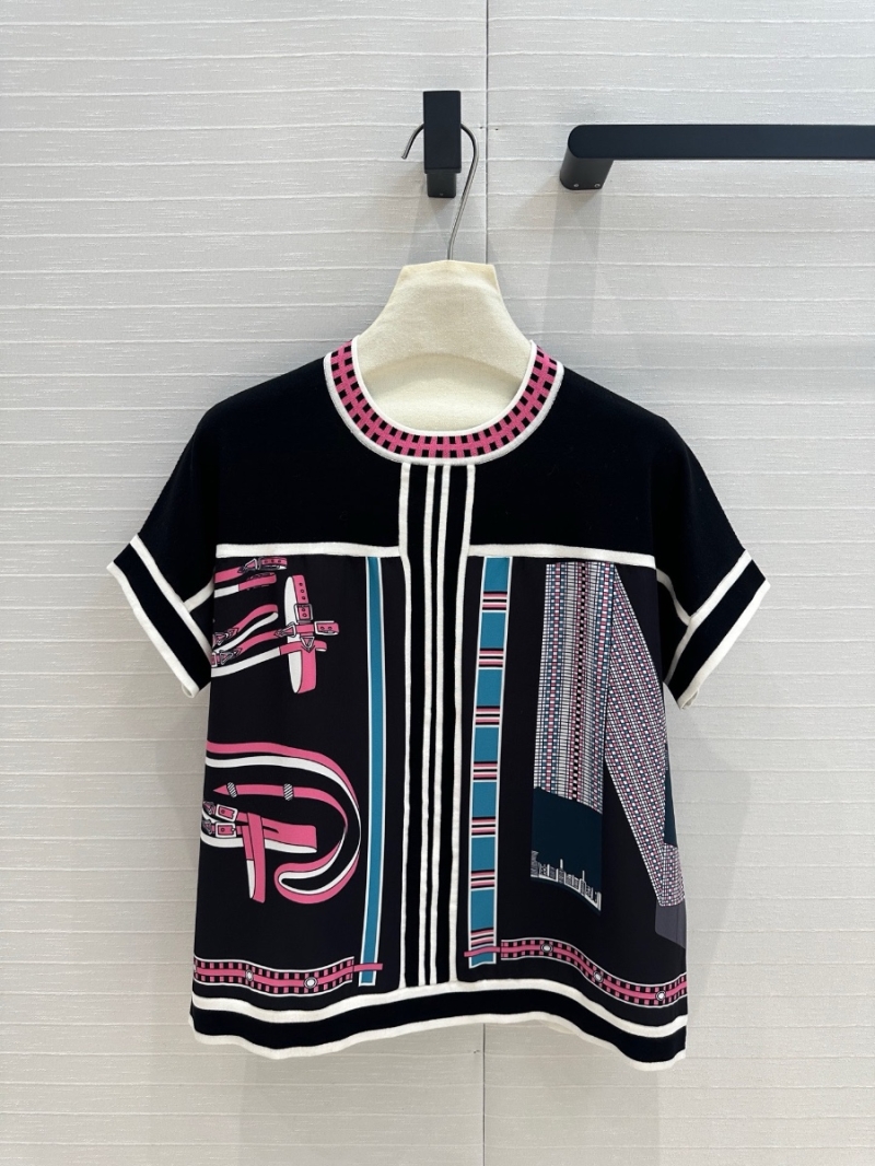Hermes 2025 Early Spring Saddle Print Knit Top
