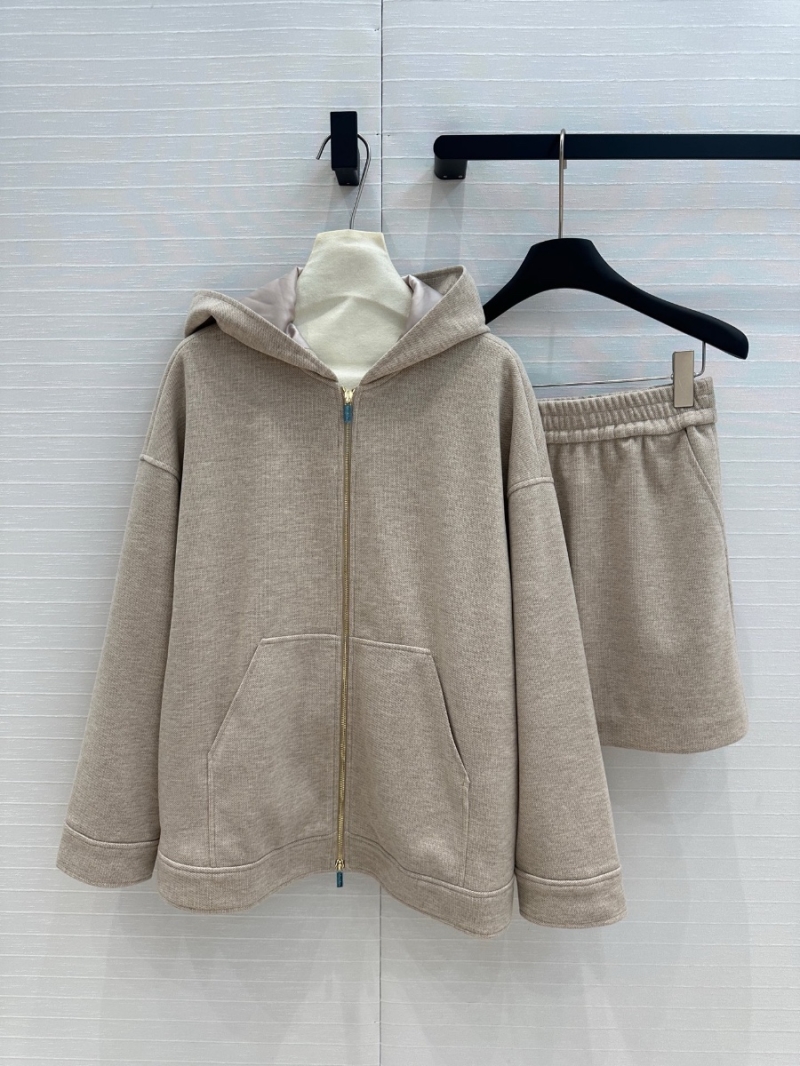 MaxMara 2025 Early Spring Casual Sport Set - Hoodie and Skirt Ensemble