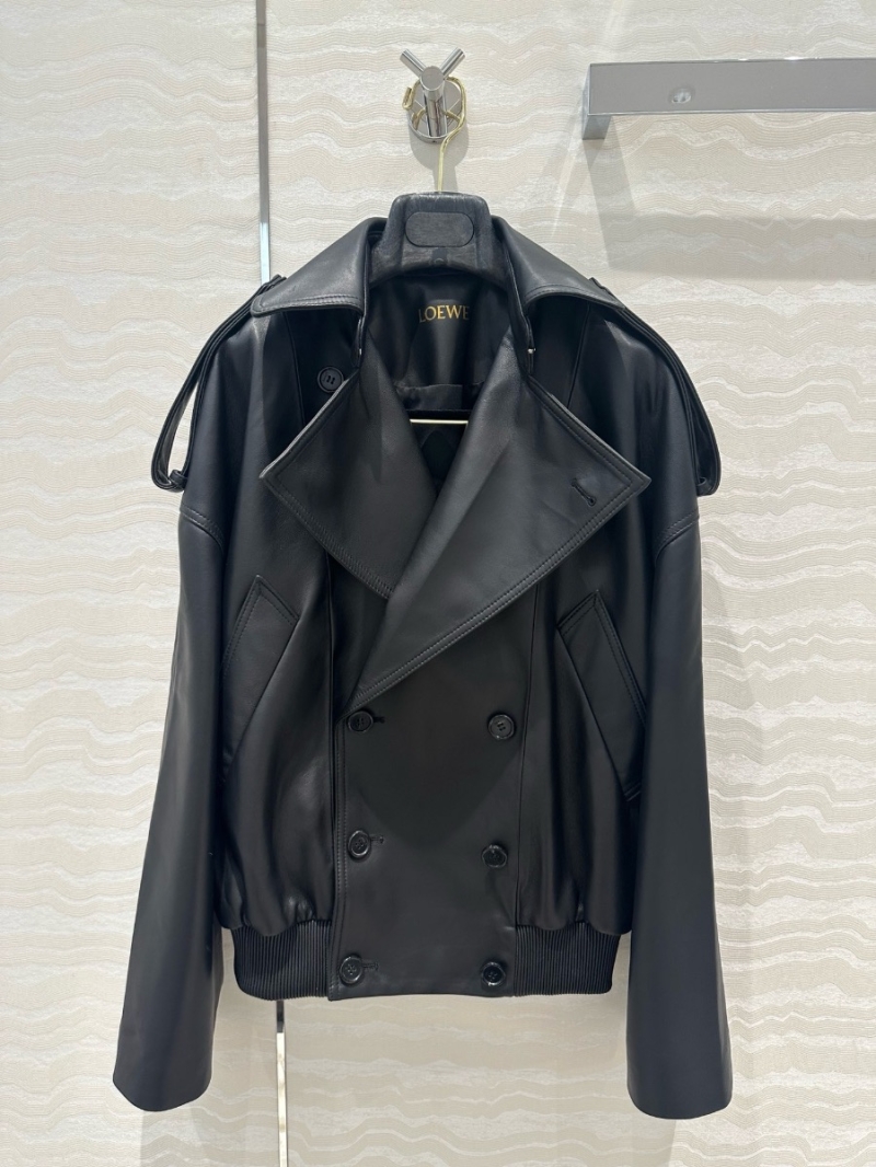 Loewe Vintage Modern Oversized Lambskin Leather Biker Jacket