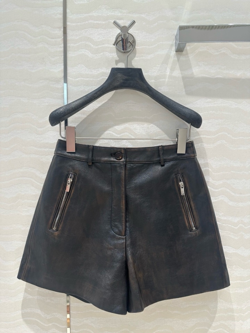Miu Miu 24 Autumn/Winter Vintage Leather Utility Shorts