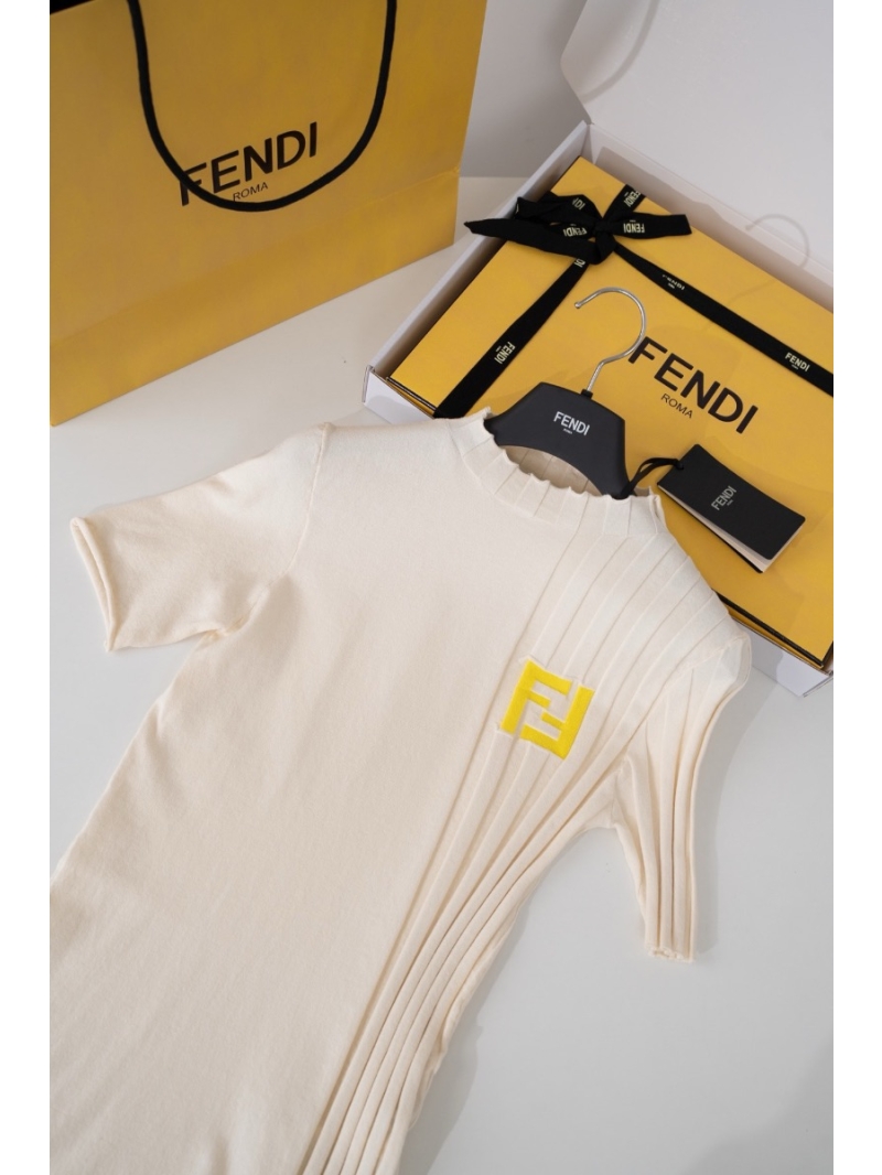 Fendi 2024 FF Knit Short-Sleeve Top