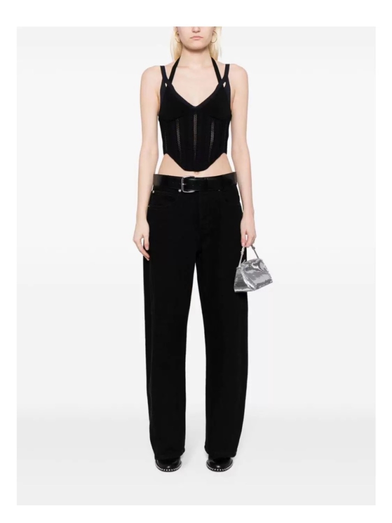Alexander Wang 2024 Pre-Fall New High-Waist Vintage Denim Jeans Black