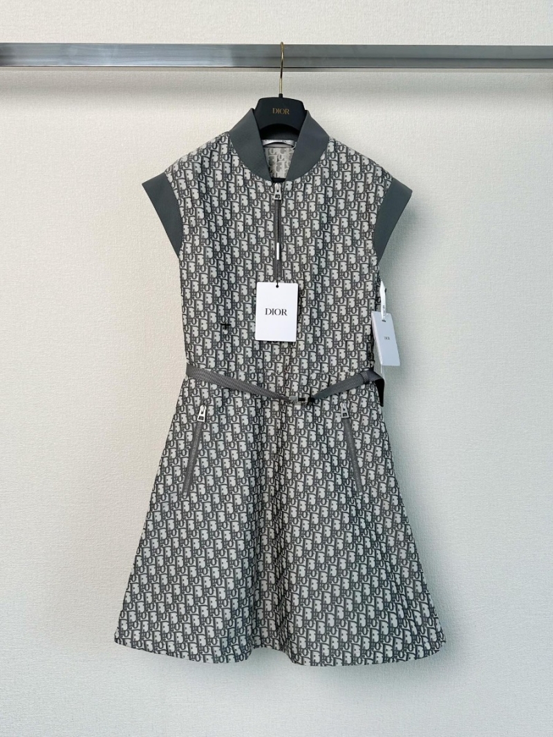 Dior 24SS Oblique Jacquard Weave Dress Grey