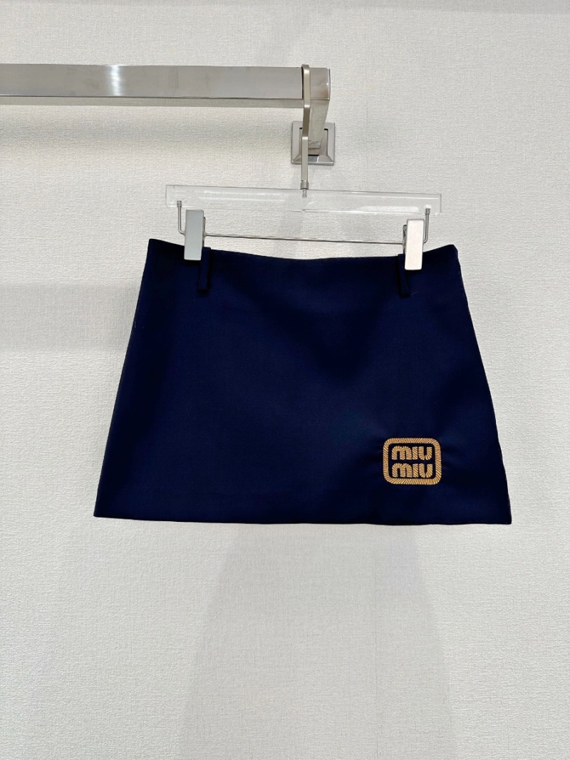 Miu Miu Custom Dye Badge Skirt in Lustrous Sheen