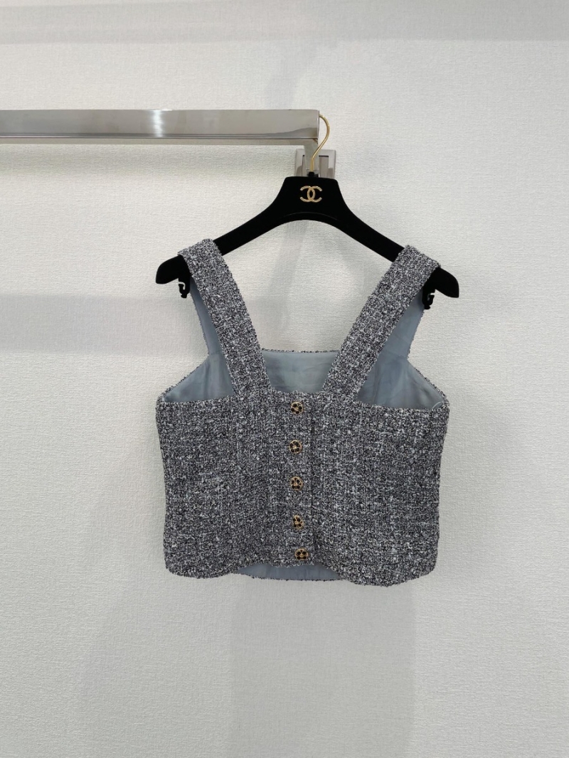 Chanel Button-Back Coarse Knit Vest