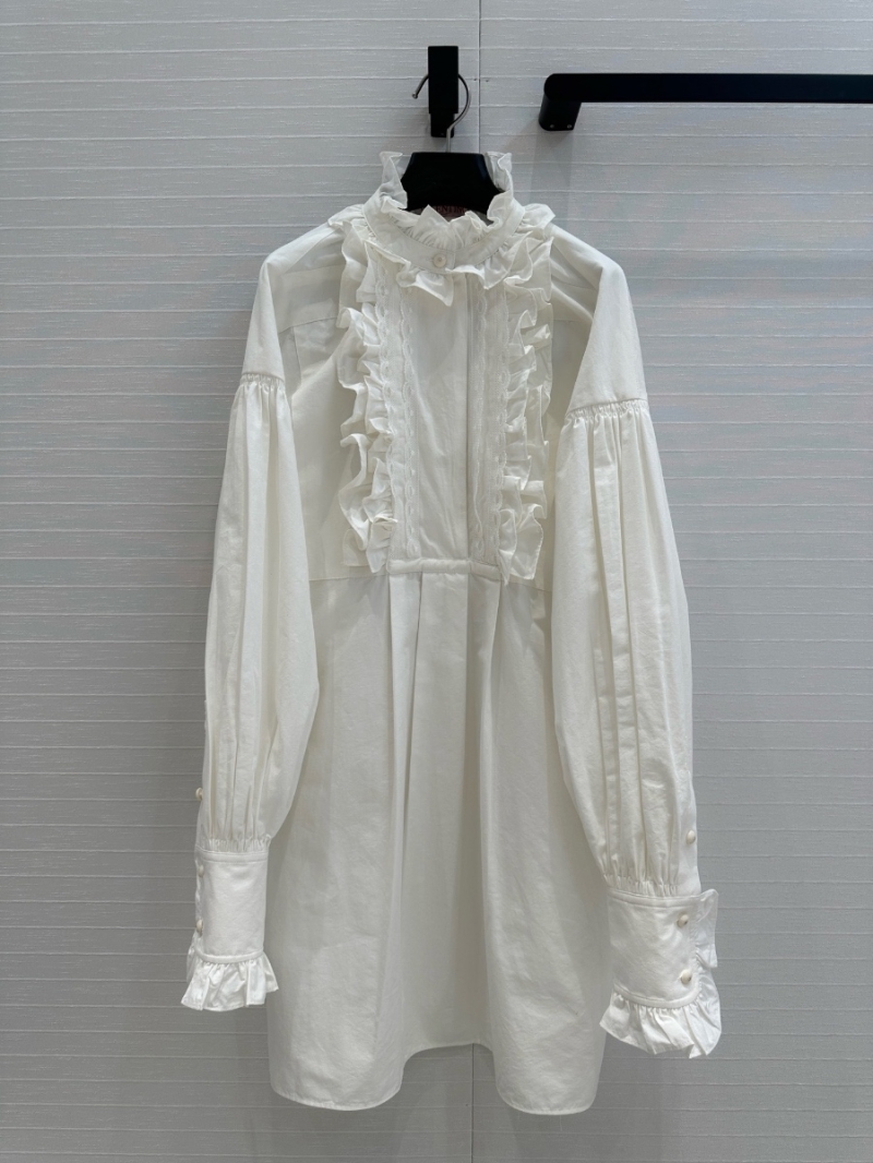 Valentino Spring/Summer 2025 Cotton-Linen Ruffled Dress