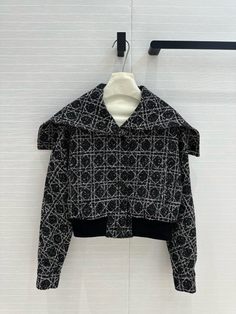 Dior Miss Dior Series Cannage Quilted Tweed Baseball Jacket