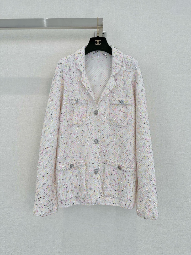 Chanel 24P Limited Edition Handcrafted Sequined Four-Pocket Knitted Cardigan