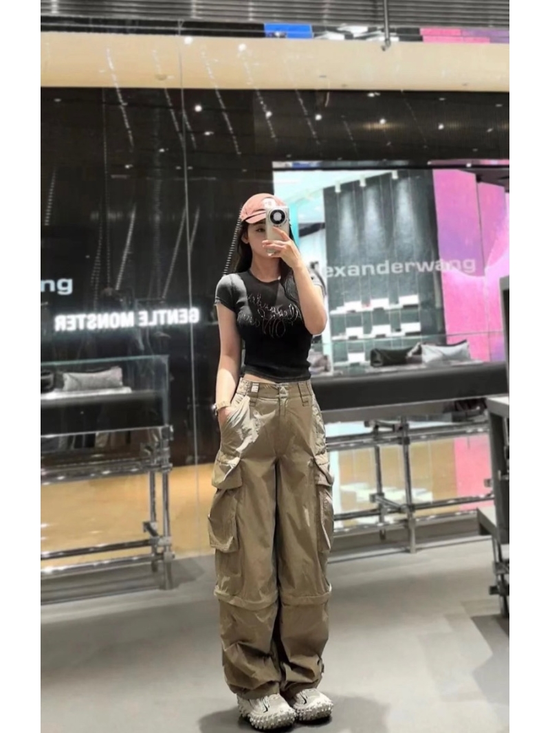 Alexander Wang 2 Way Convertible Utility Pocket Pants Beige