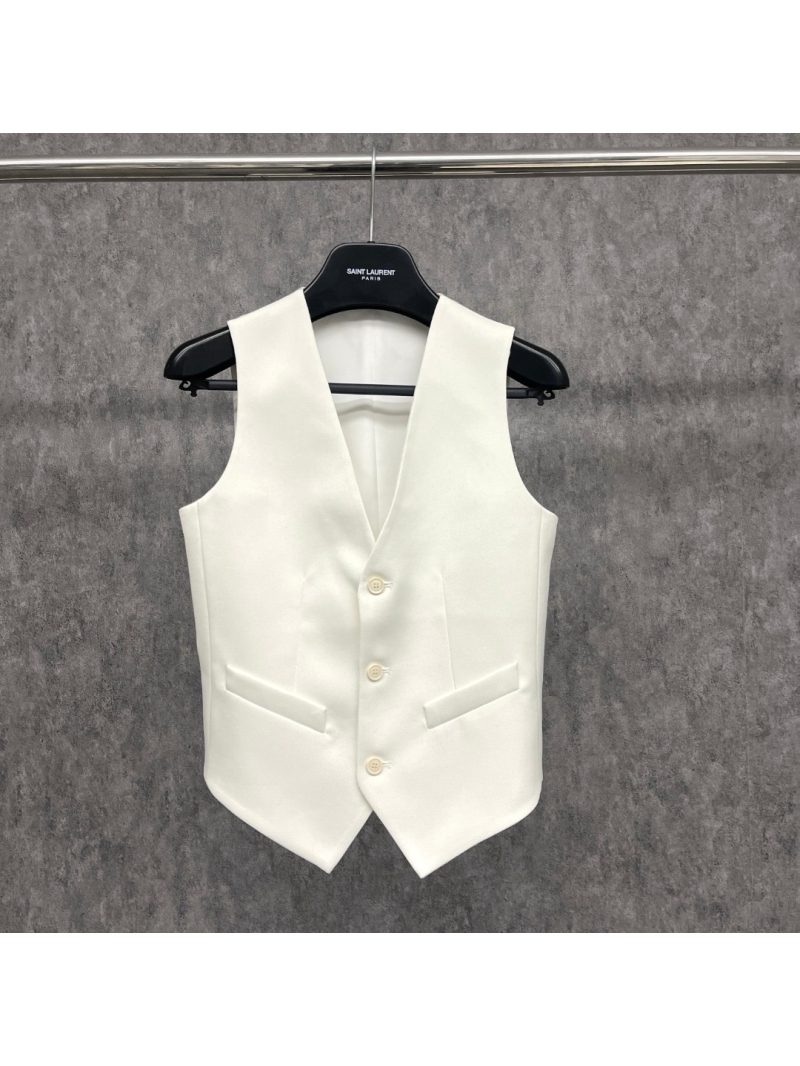 YSL Saint Laurent New Tailored Suit Vest White Limited Edition