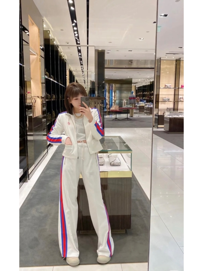 Gucci Contrast Trim Sporty Tracksuit White