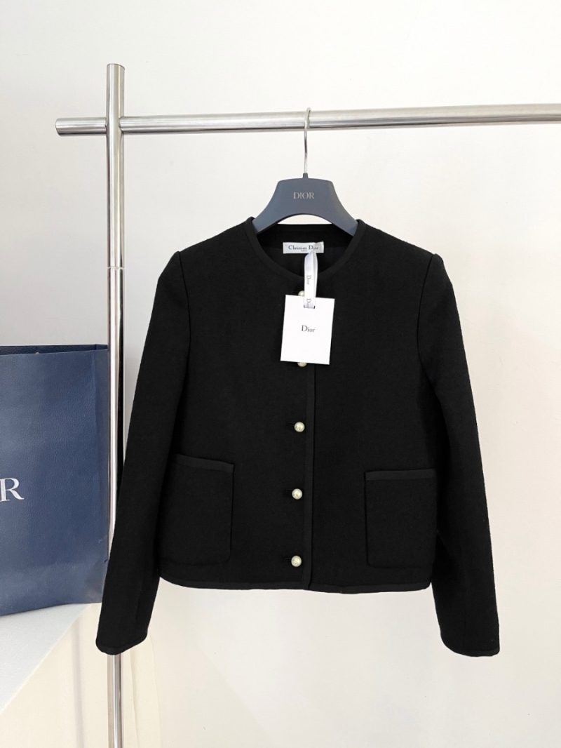 Dior CD Pearl Button Cardigan Jacket Black