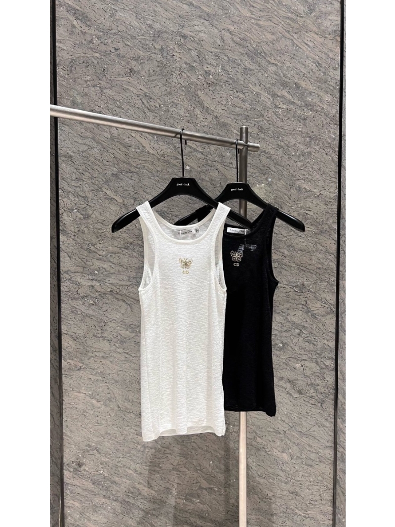 Dior 24 New Embroidered Butterfly Knit Tank Top