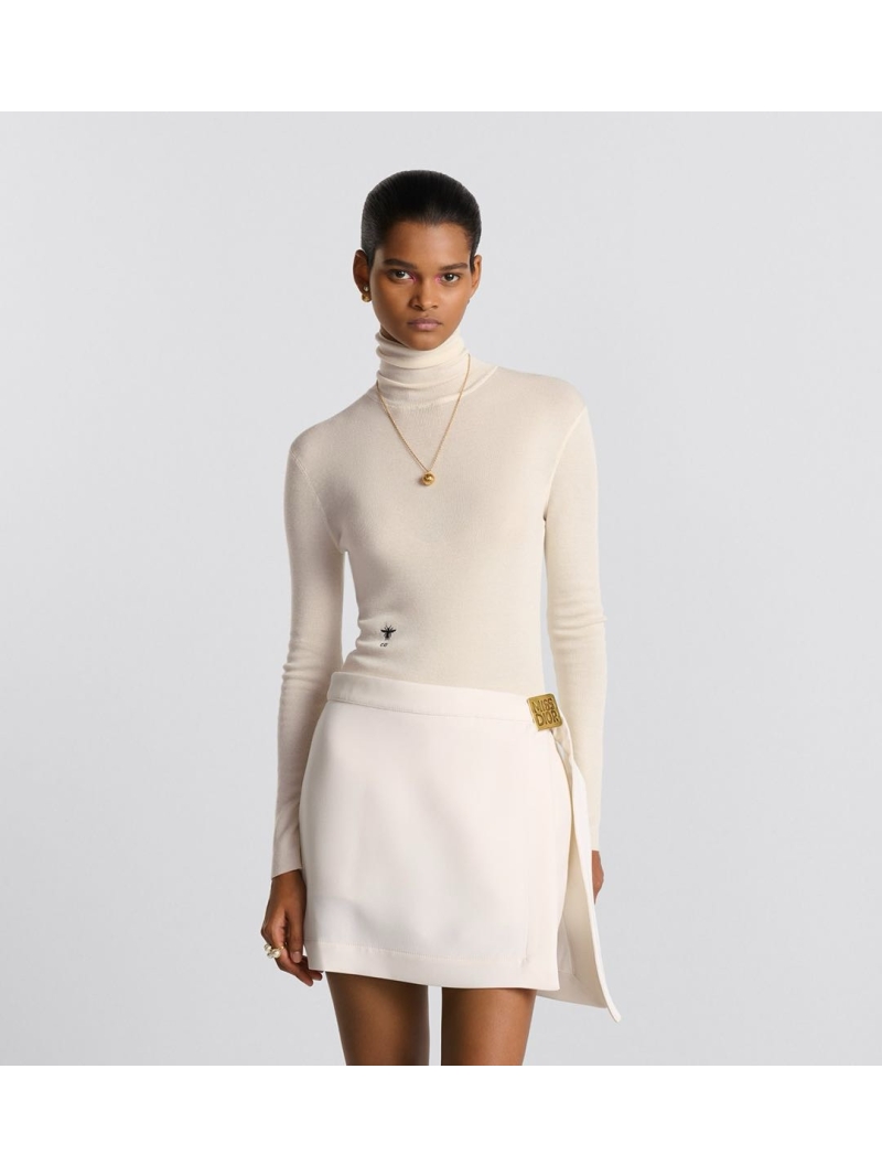 Dior Early Autumn Wool Knit Turtleneck White