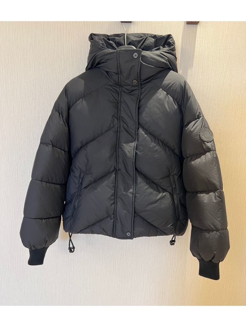 Hermes Winter Hooded Down Jacket with Drawstring Hem