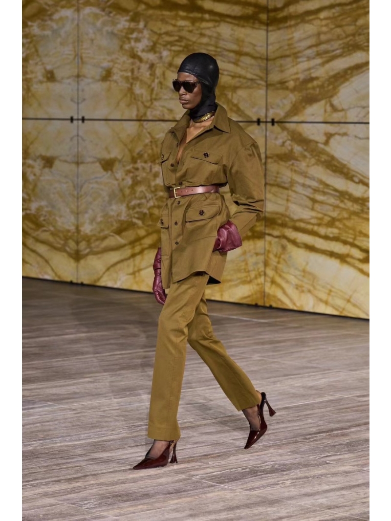 Saint Laurent LV Utility Jacket with Leather Belt