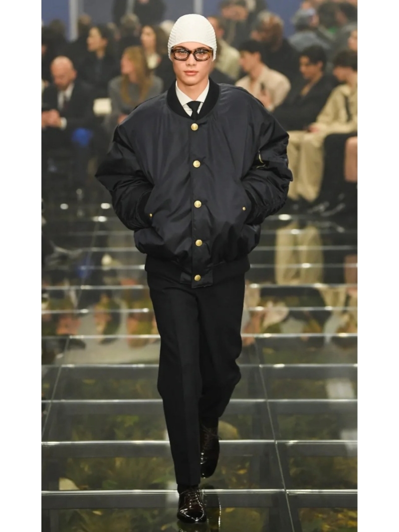 Prada 2024 Fall/Winter Collection Premium Pilot Nylon Jacket. Black