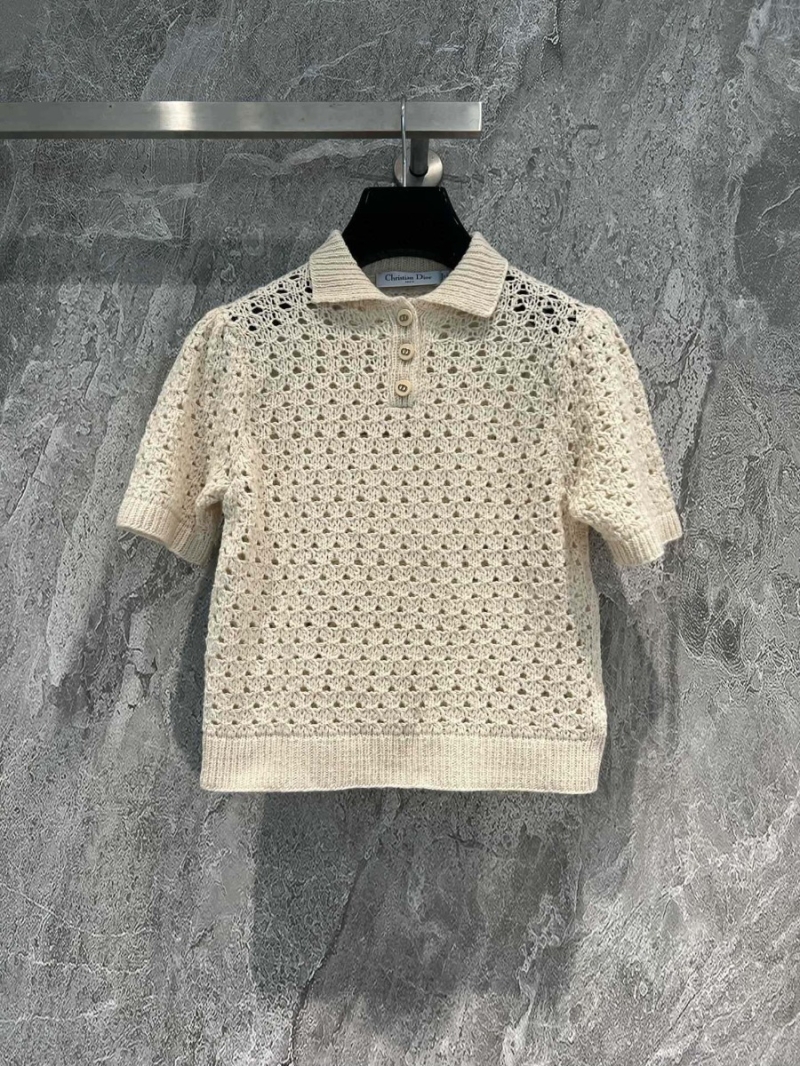 Dior 2024 Cruise Openwork Polo Knit Top