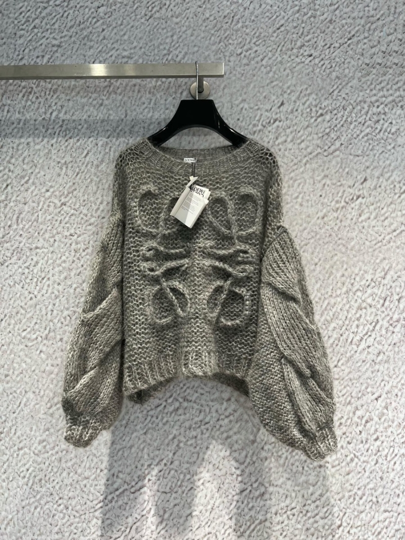 Loewe 2024 Early Spring Collection Grey Mohair Sweater