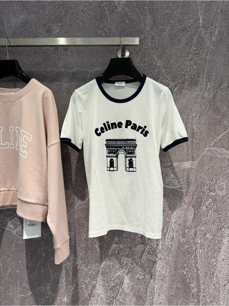 Celine Triumph Arch Velour T-Shirt Early Spring 2024 Collection