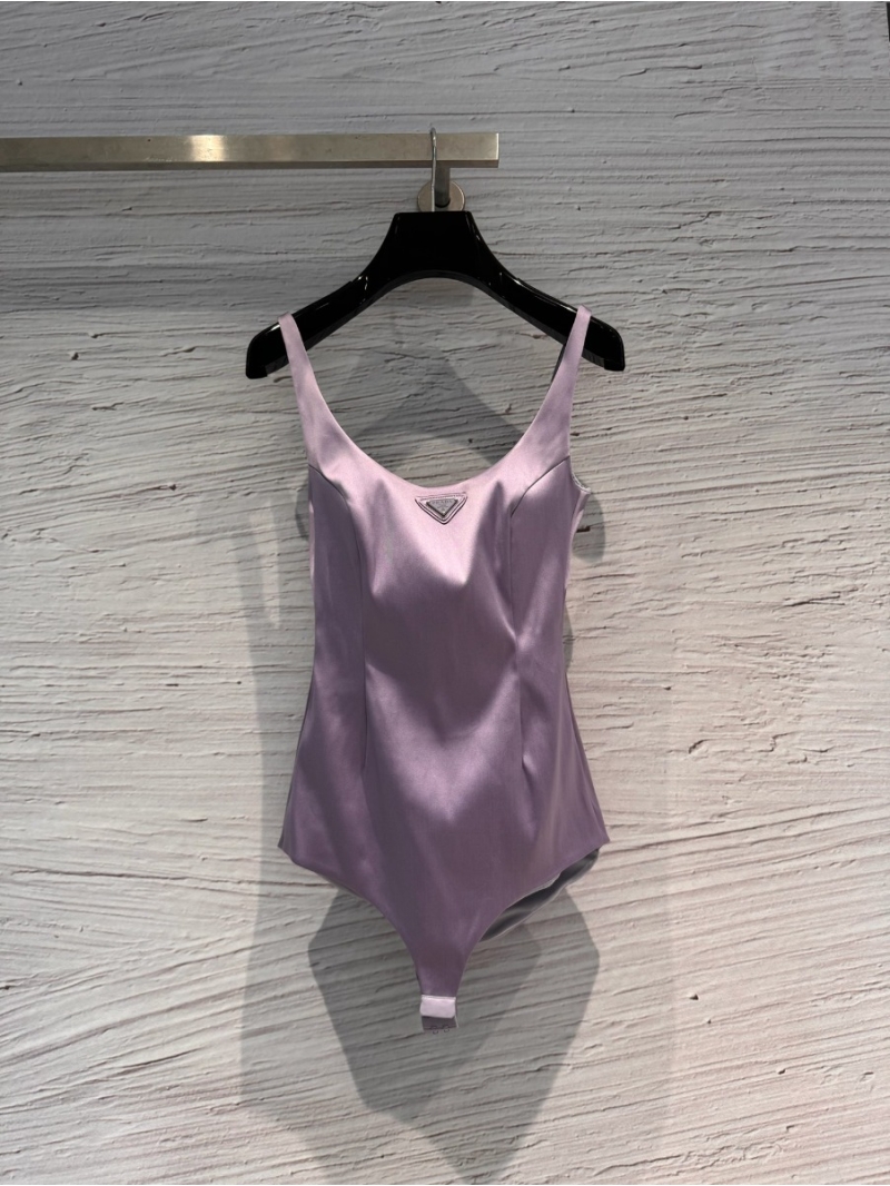 Prada Purple Satin Bodysuit Early Spring 2024 Collection