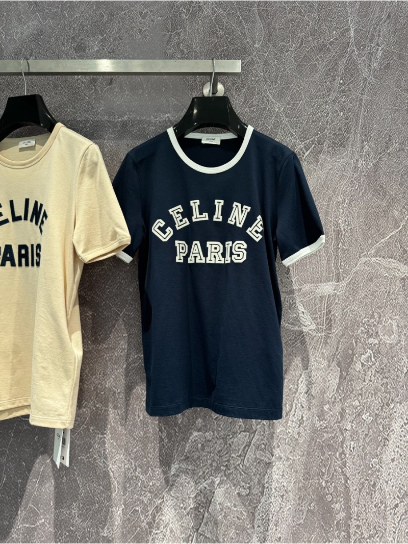 Celine Blue Printed T-Shirt Early Spring 2024 Collection