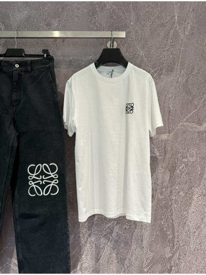 Loewe Unisex Logo Embroidered White T-Shirt