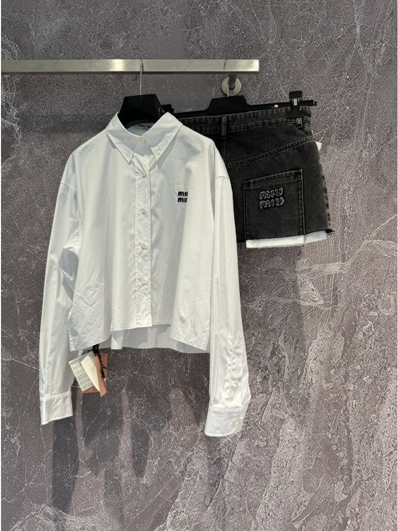 Miu Miu Embroidered White Shirt