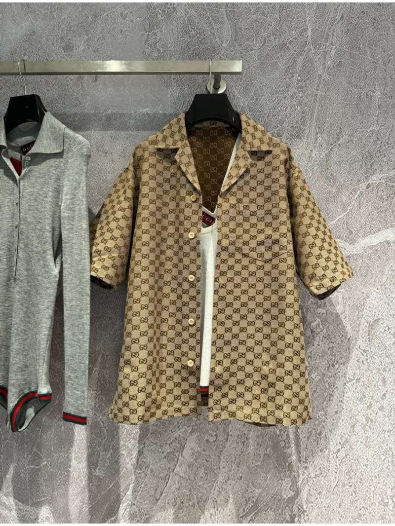 Gucci Linen Canvas Shirt in Iconic GG Pattern