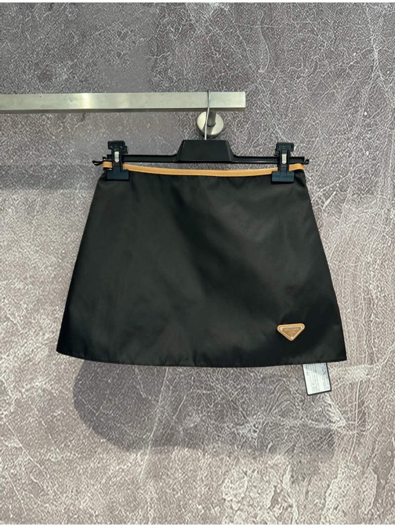 Prada Elevated Basics Leather-Trimmed Re-Nylon Mini Skirt