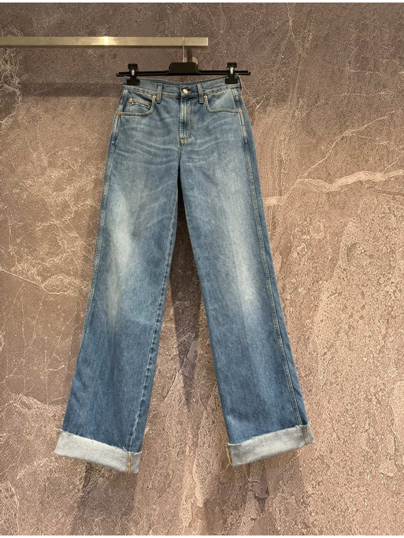 Gucci Early Spring Collection Horsebit Straight-Leg Jeans