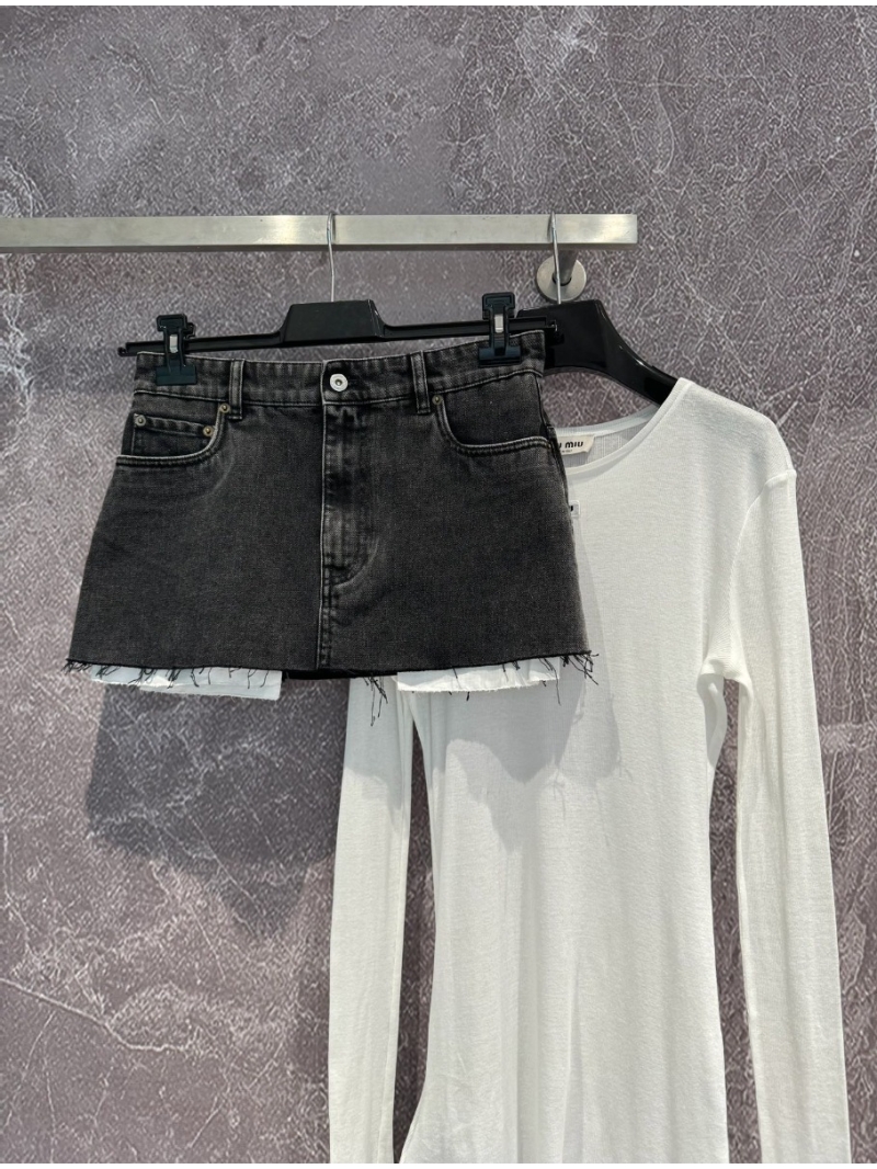 Miu Miu Vintage Grey Denim Skirt