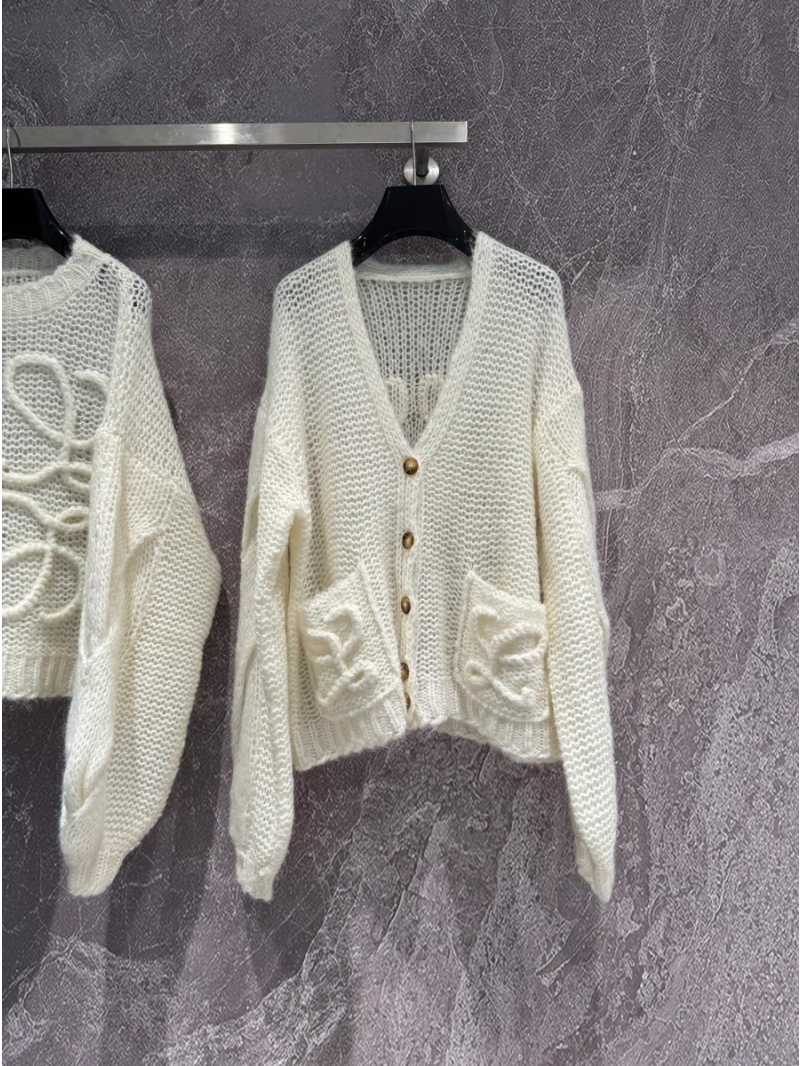 Loewe Early Spring 2024 Collection Cream White Mohair Cardigan