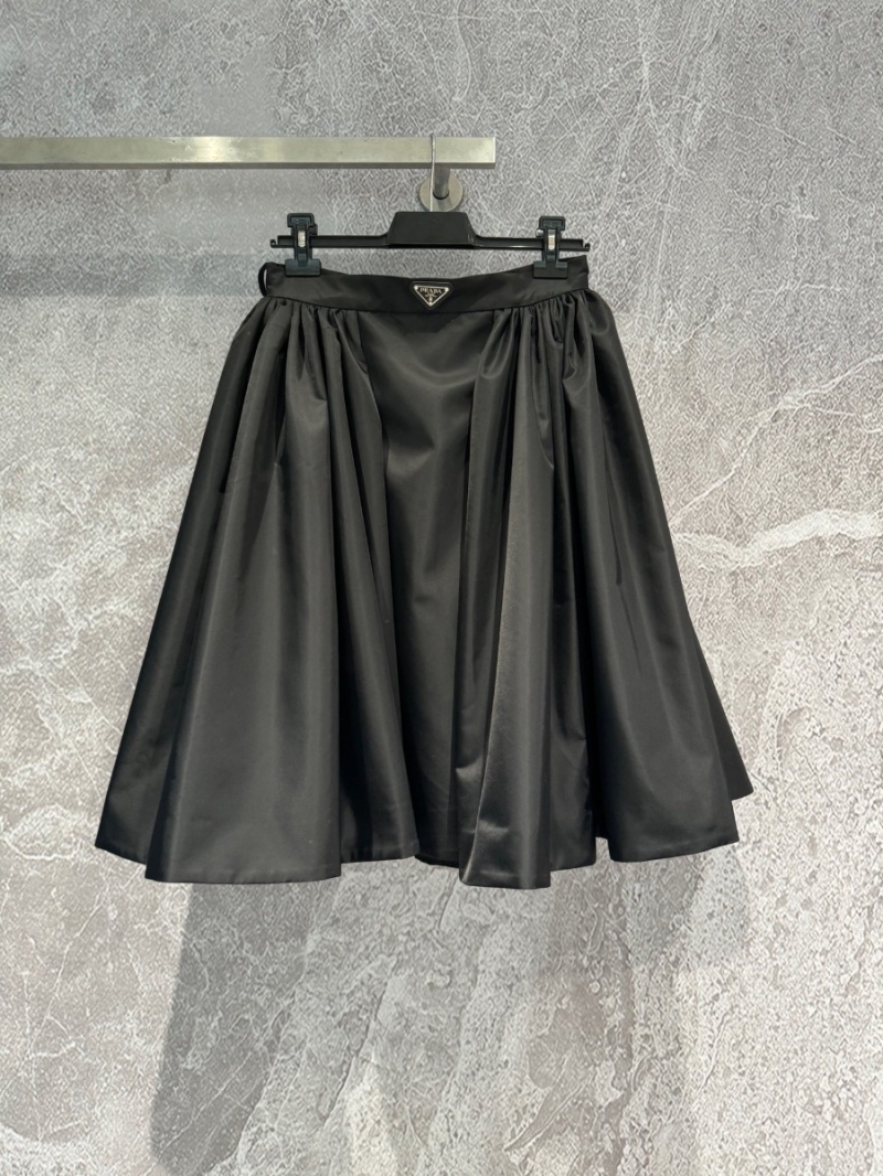 Prada High-Waisted Flared Umbrella Skirt in Black