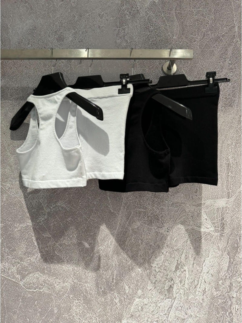 Miu Miu Essentials Set Chic Layering Bodysuit and Crop Top