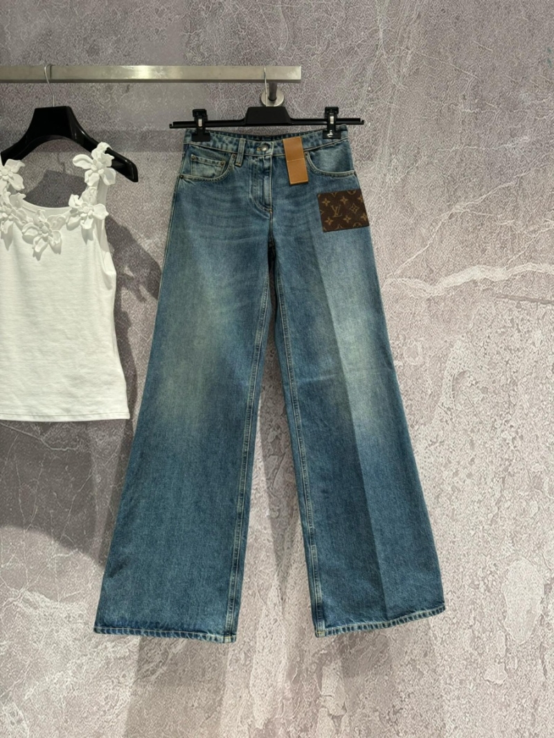 Louis Vuitton Monogram Patchwork Denim Pants in Retro Blue