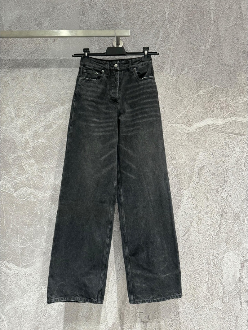 Prada Vintage Charcoal Denim Jeans in Subtle Grey-Black