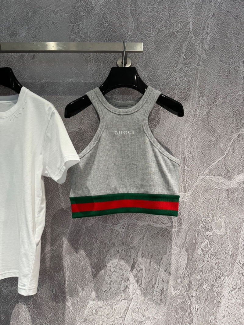 Gucci High-Twist Ribbed Athletic Grey Tank Top