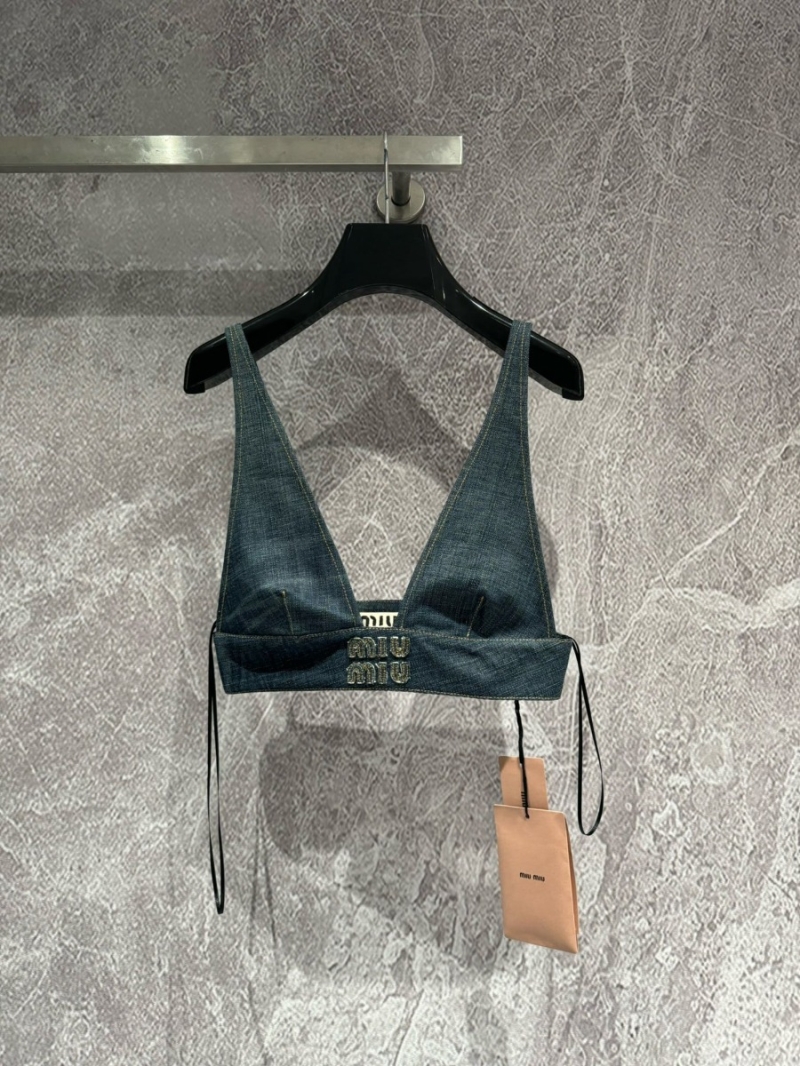 Miu Miu Denim Chic Bustier Top