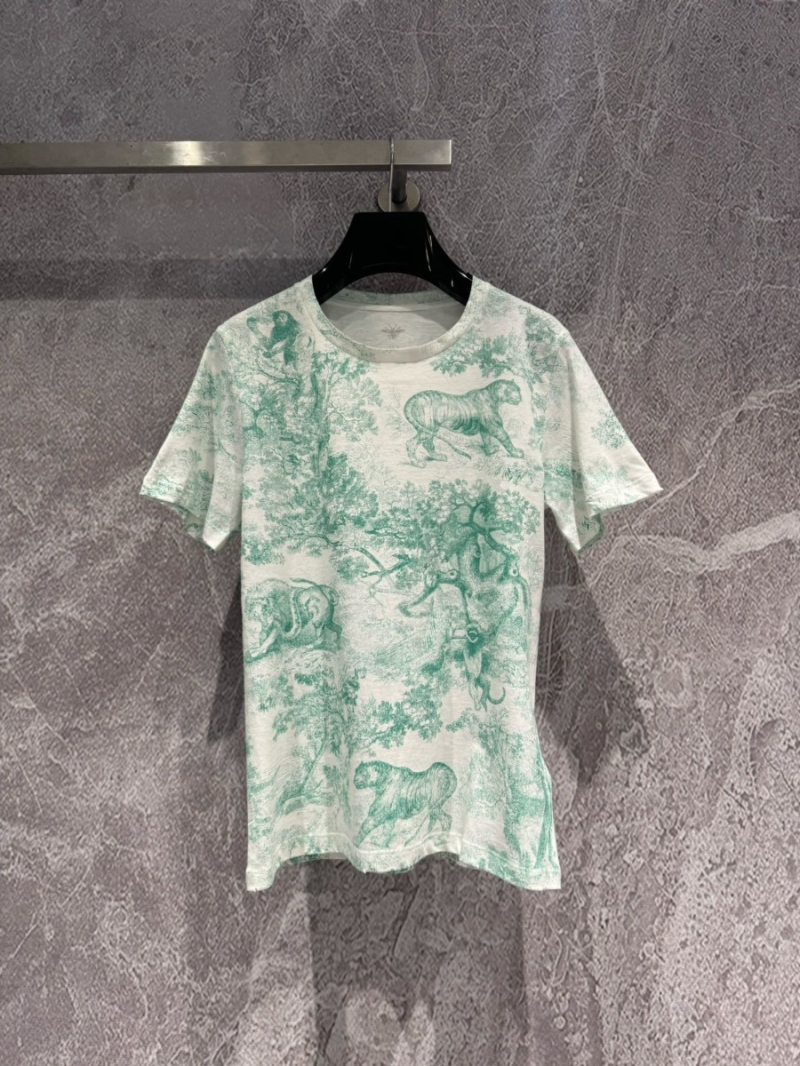 Dior 24 Fall Riviera Mint Green Animal Print T-Shirt