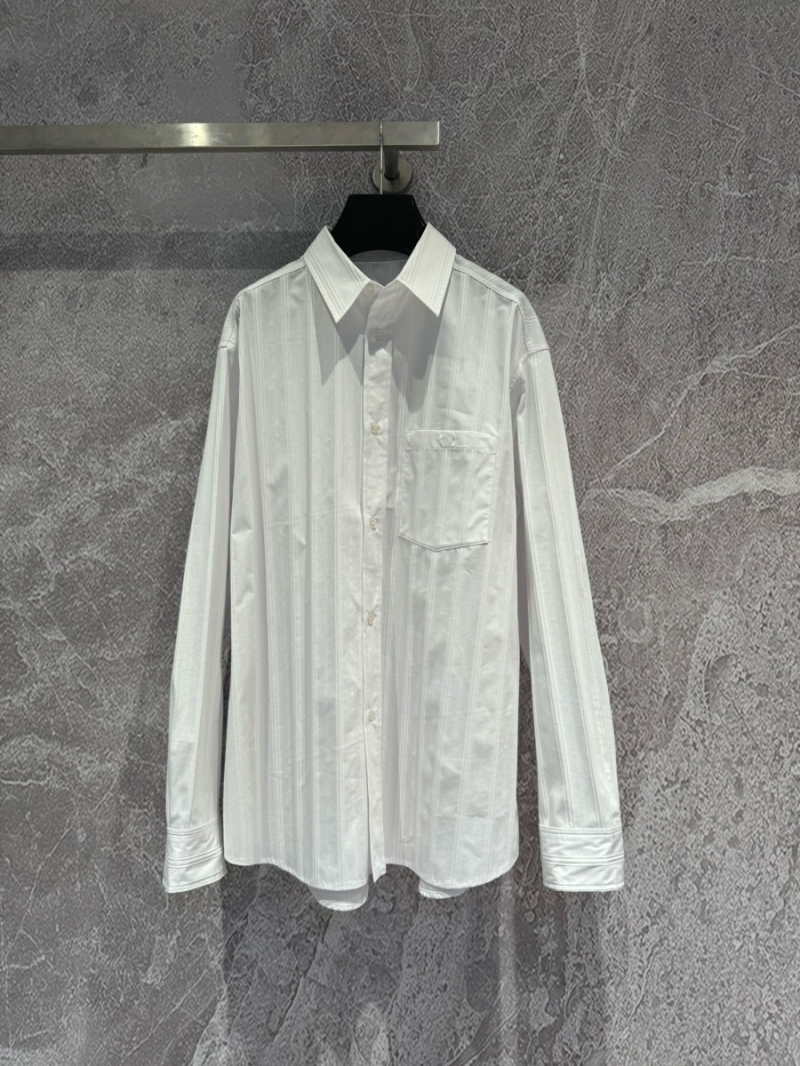 Celine Elegant Parisian Stripe Sheer Shirt
