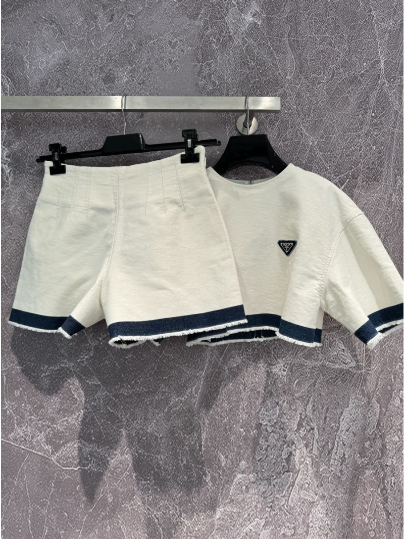 Prada High-Waist Denim Shorts