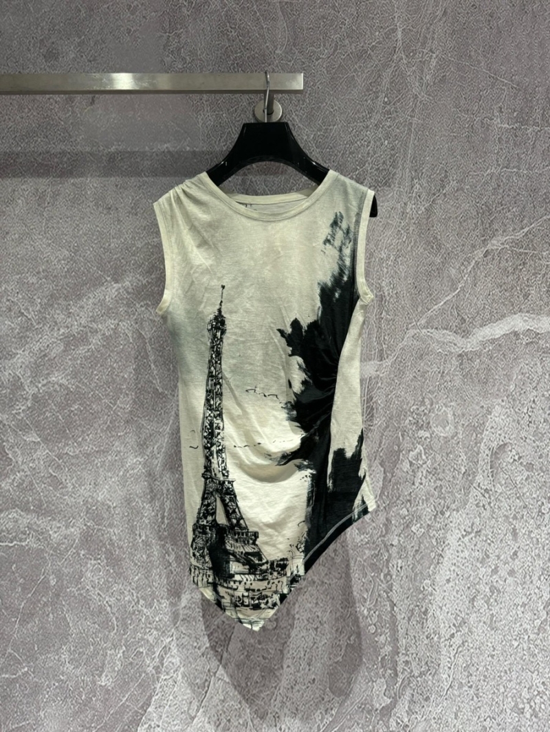 Dior Asymmetrical Gathered Top - Eiffel Tower Print