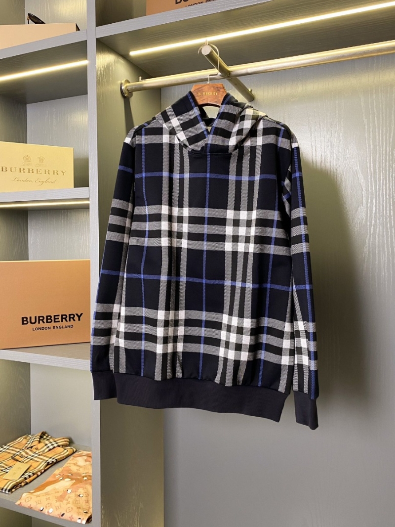 Burberry Checkered Cotton Jacquard Unisex Hoodie Black