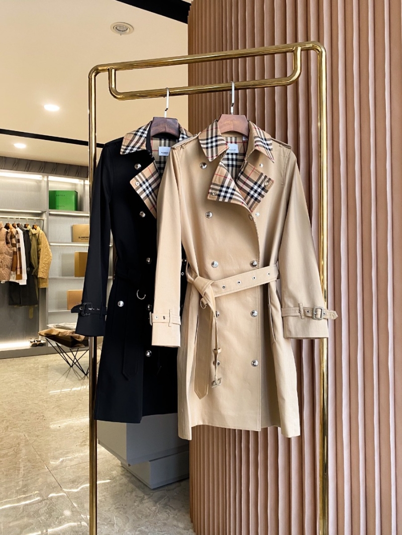 Burberry Check-Lined Cotton Gabardine Trench Coat