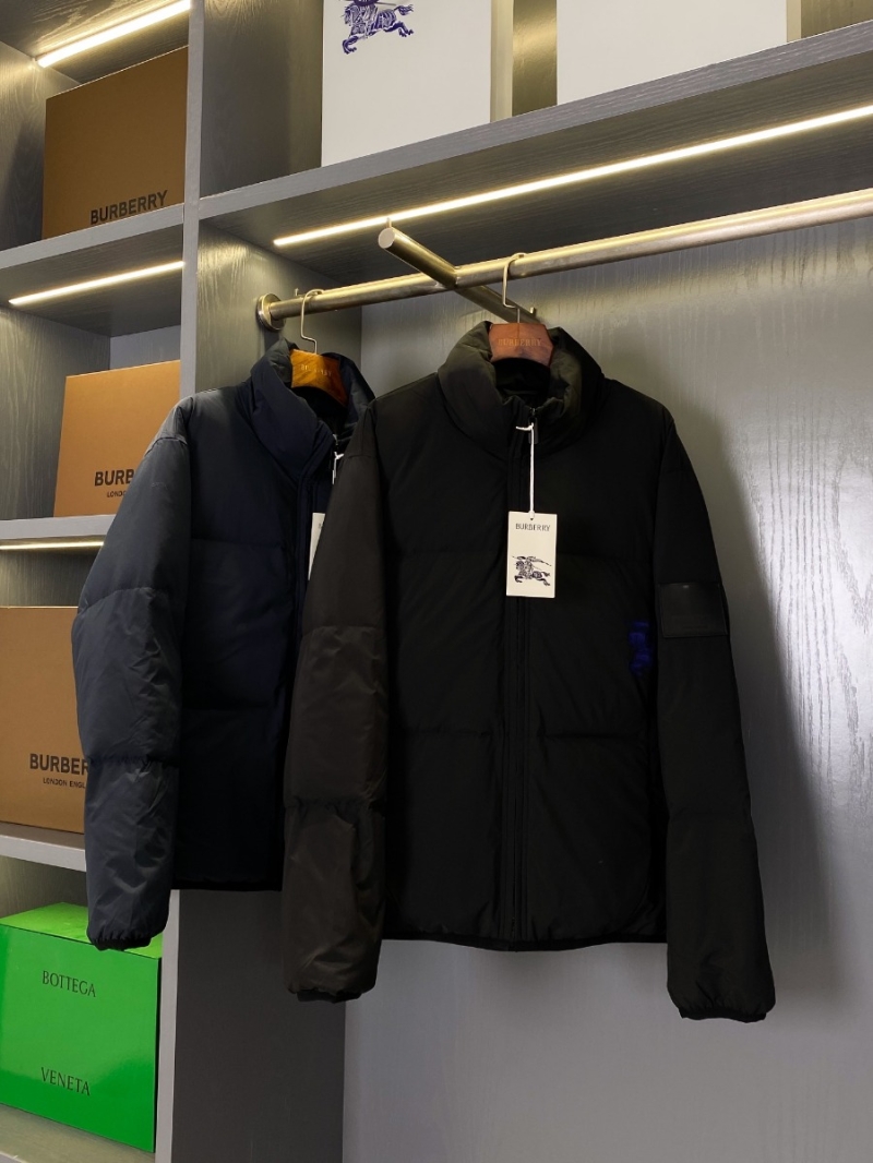 Burberry Knight Logo Silicone Patch Down Jacket - Black