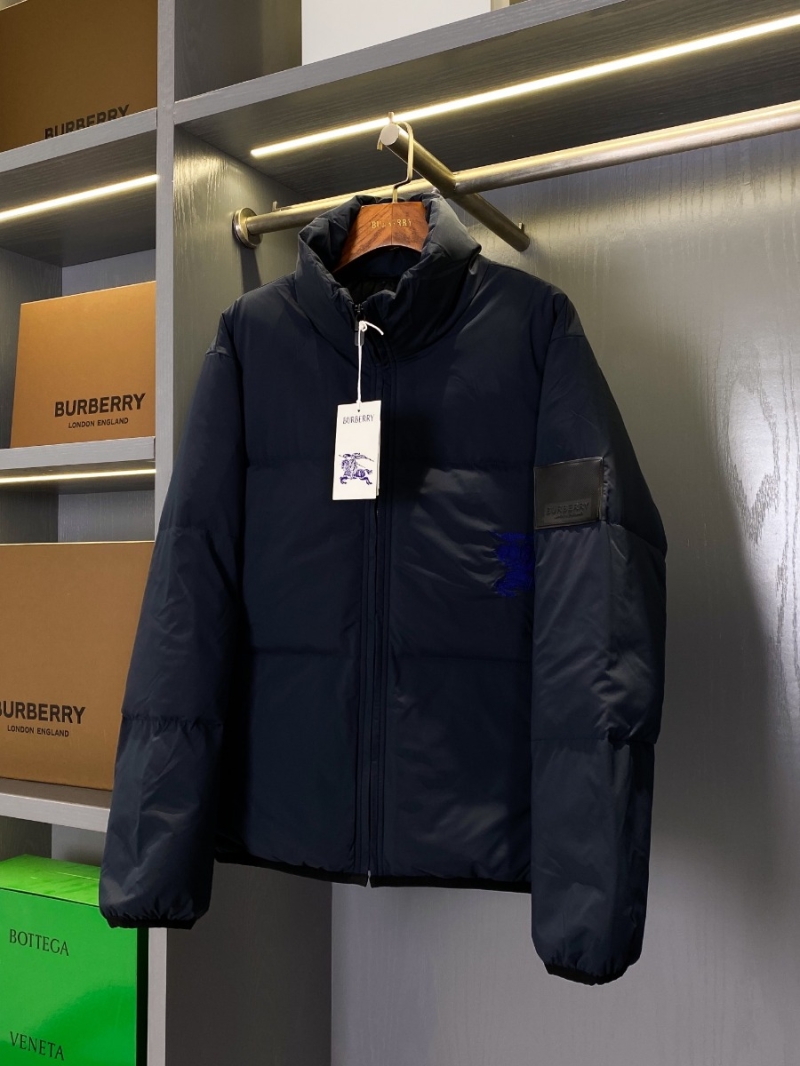 Burberry Knight Logo Silicone Patch Down Jacket - Navy