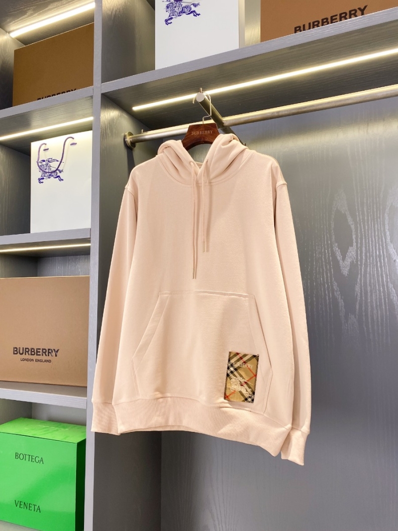 Burberry Casual Plaid-Tag Cotton Hoodie – Beige